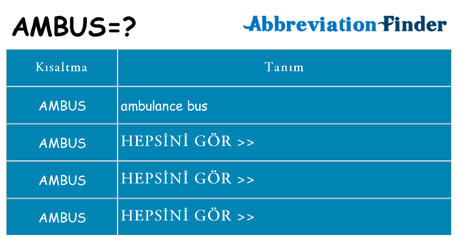 ambus ne anlama geliyor