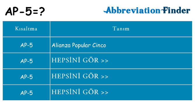 ap-5 ne anlama geliyor