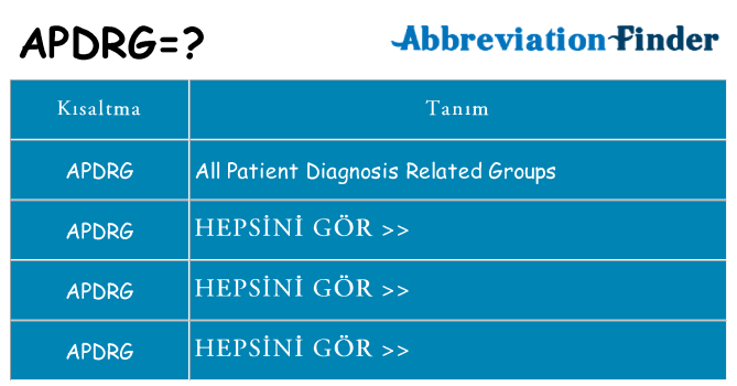 apdrg ne anlama geliyor