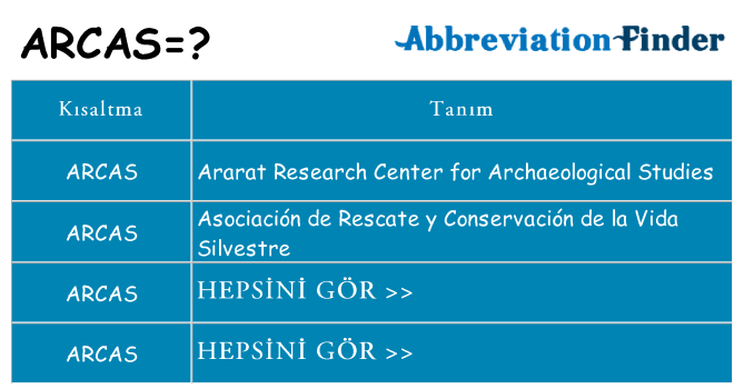 arcas ne anlama geliyor