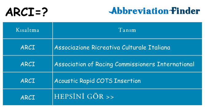 arci ne anlama geliyor