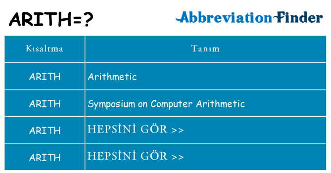 arith ne anlama geliyor