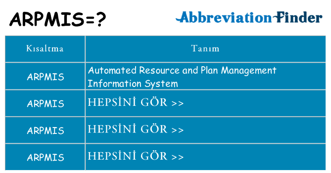 arpmis ne anlama geliyor