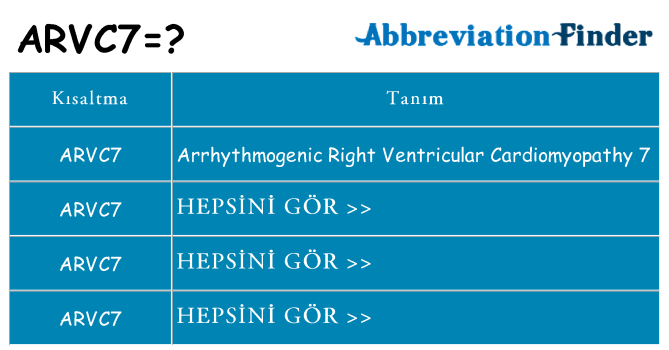 arvc7 ne anlama geliyor