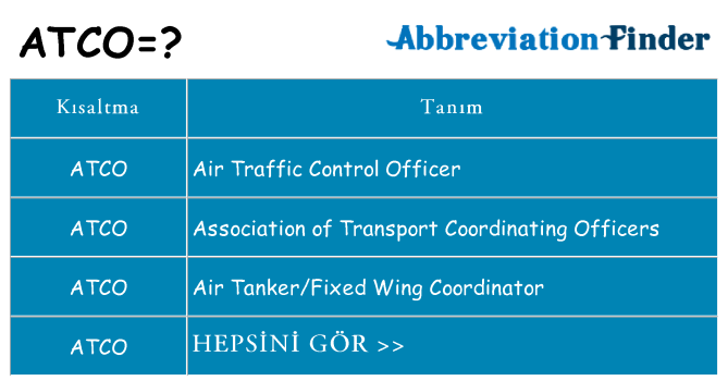 atco ne anlama geliyor