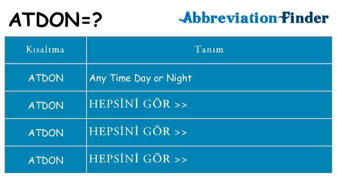 atdon ne anlama geliyor