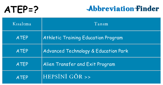 atep ne anlama geliyor