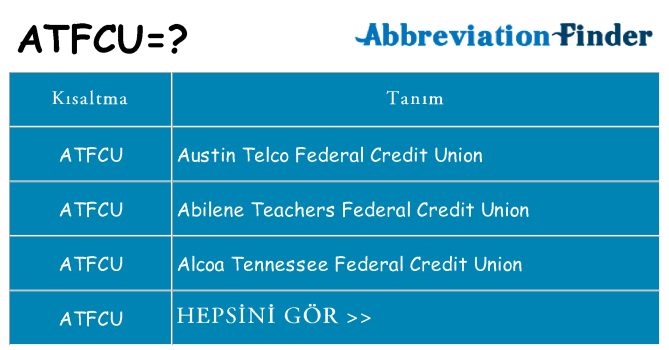 atfcu ne anlama geliyor