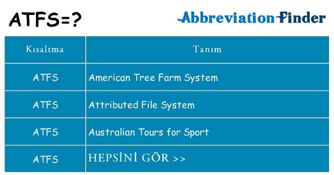 atfs ne anlama geliyor