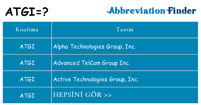 atgi ne anlama geliyor