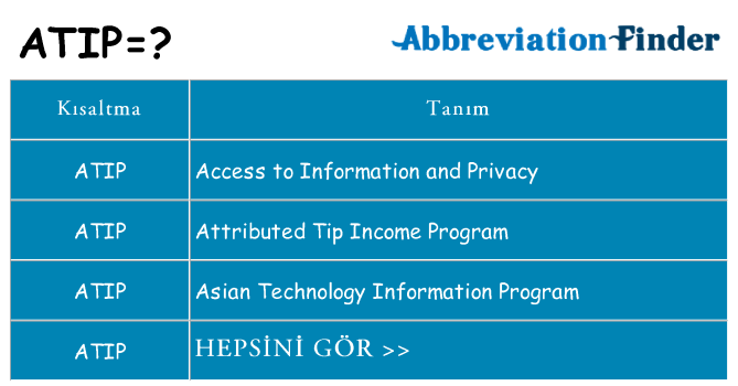 atip ne anlama geliyor