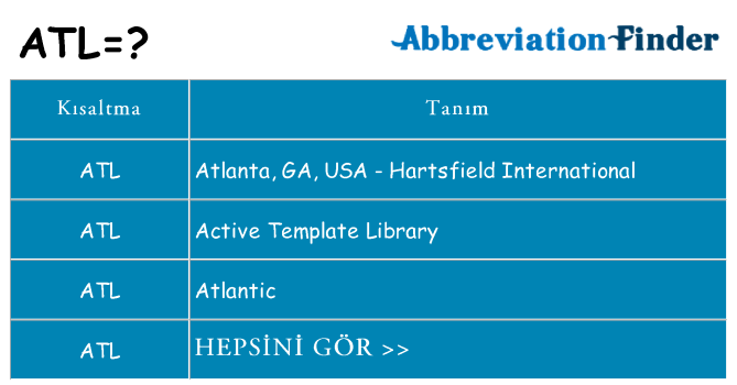 atl ne anlama geliyor
