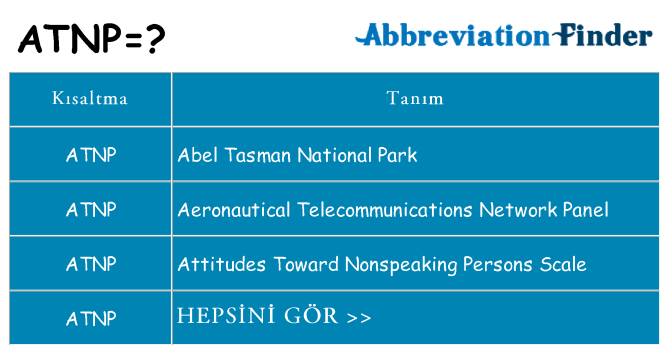 atnp ne anlama geliyor