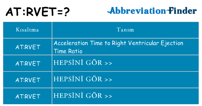 atrvet ne anlama geliyor