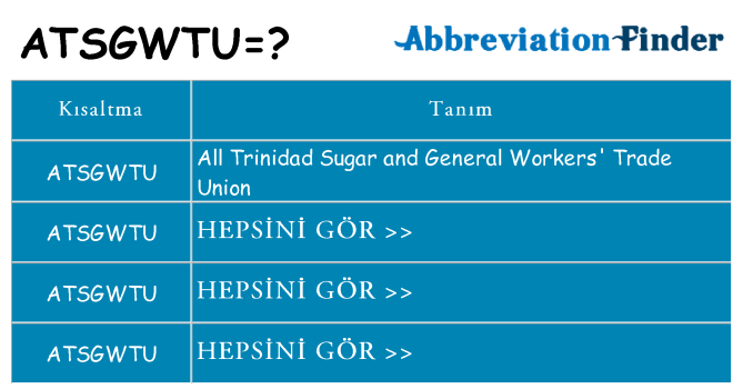 atsgwtu ne anlama geliyor