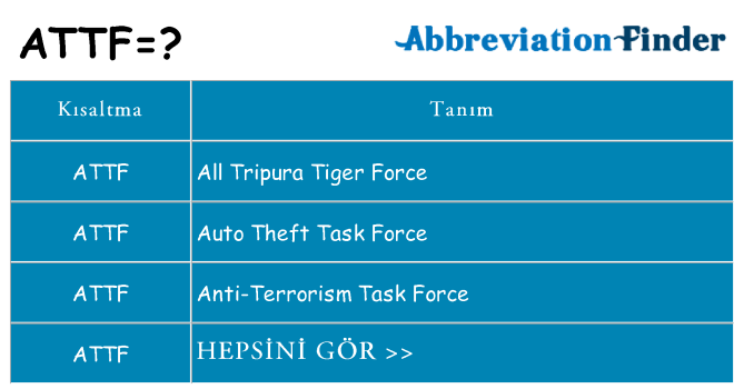 attf ne anlama geliyor