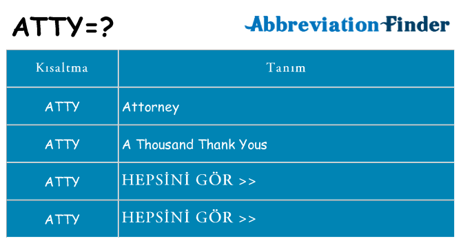 atty ne anlama geliyor