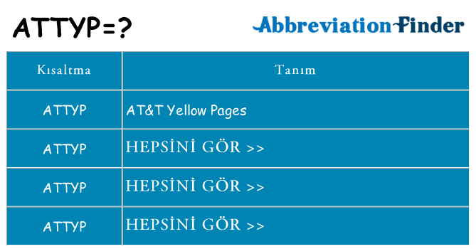 attyp ne anlama geliyor