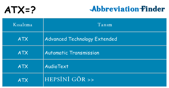 atx ne anlama geliyor
