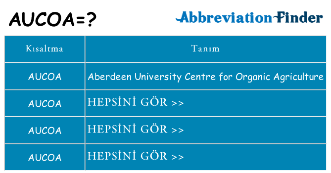 aucoa ne anlama geliyor