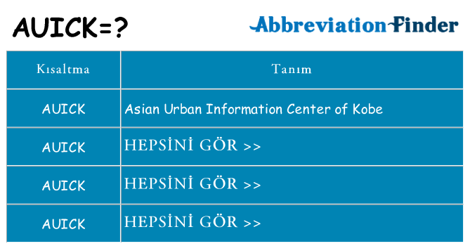 auick ne anlama geliyor