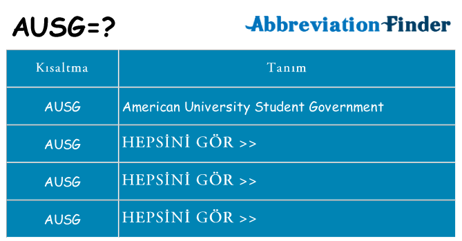 ausg ne anlama geliyor