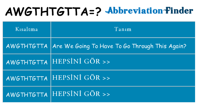 awgthtgtta ne anlama geliyor