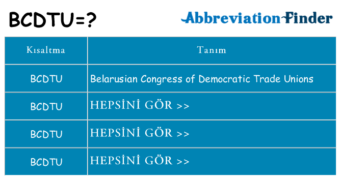 bcdtu ne anlama geliyor