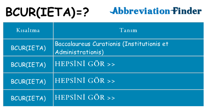 bcurieta ne anlama geliyor
