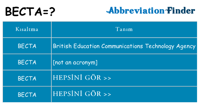 becta ne anlama geliyor