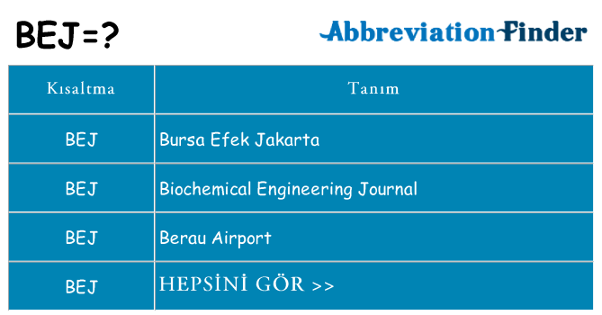 bej ne anlama geliyor