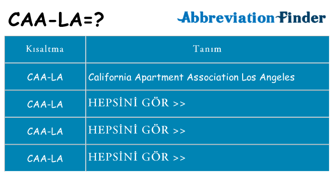 caa-la ne anlama geliyor