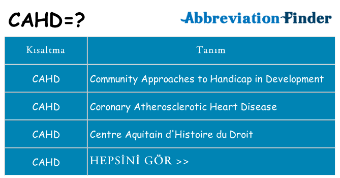 cahd ne anlama geliyor