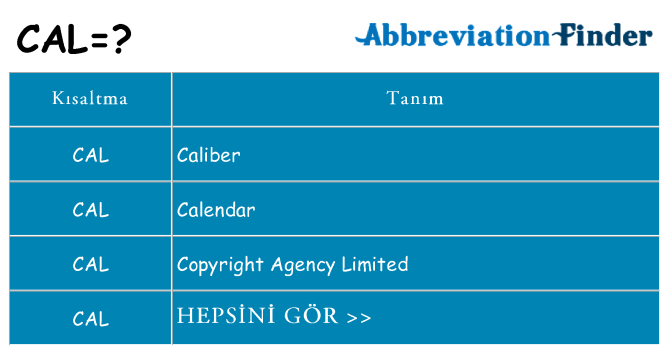 cal ne anlama geliyor