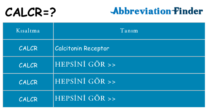 calcr ne anlama geliyor