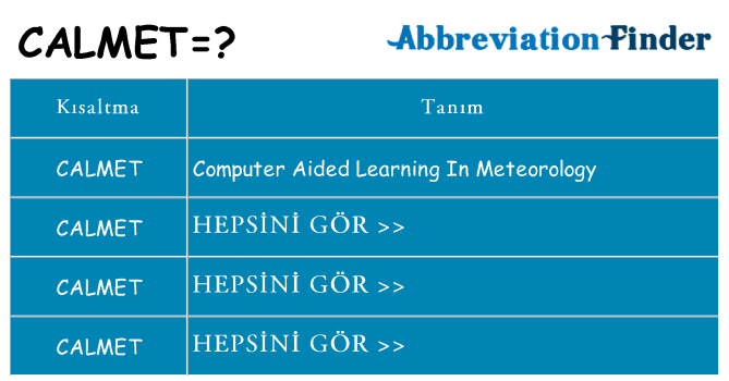 calmet ne anlama geliyor