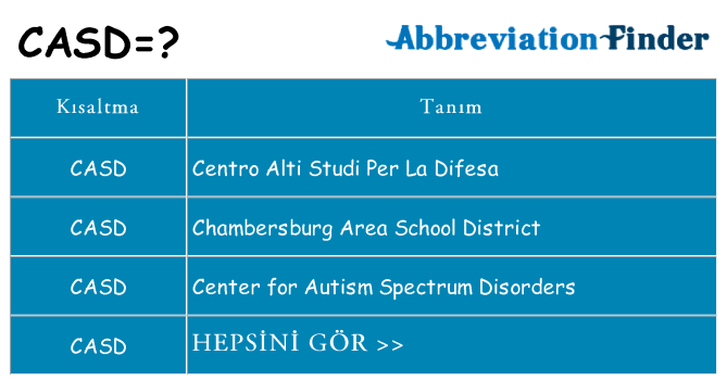 casd ne anlama geliyor