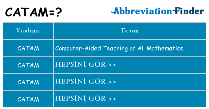 catam ne anlama geliyor