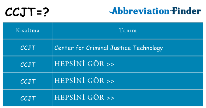 ccjt ne anlama geliyor