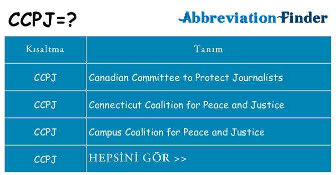 ccpj ne anlama geliyor