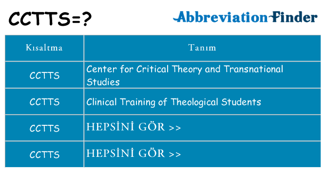 cctts ne anlama geliyor