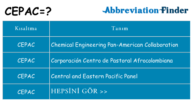 cepac ne anlama geliyor