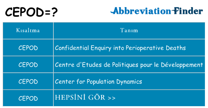 cepod ne anlama geliyor