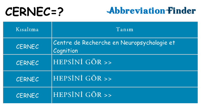 cernec ne anlama geliyor