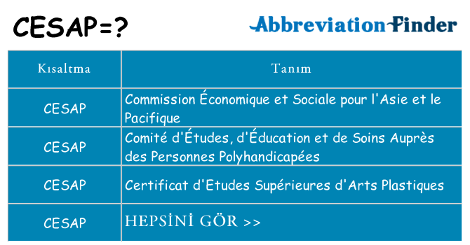 cesap ne anlama geliyor