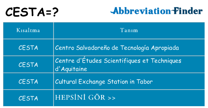 cesta ne anlama geliyor