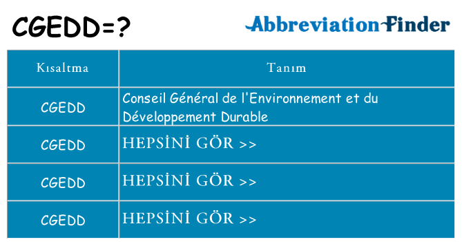 cgedd ne anlama geliyor
