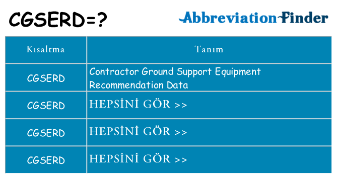 cgserd ne anlama geliyor