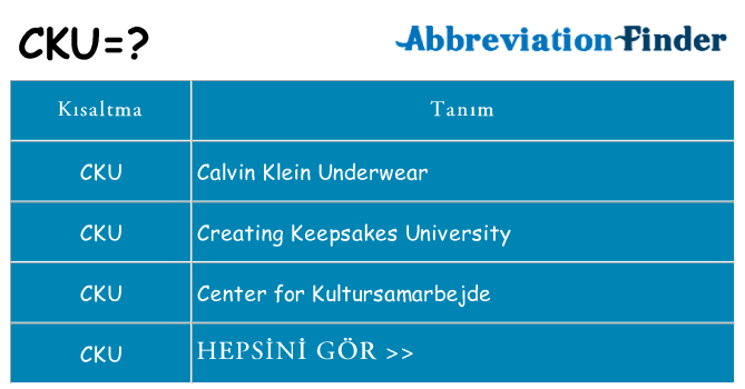 cku ne anlama geliyor