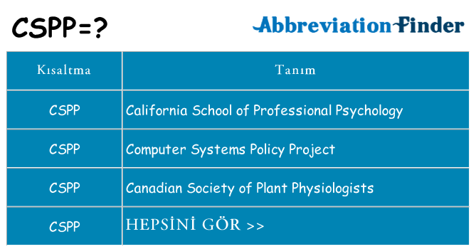 cspp ne anlama geliyor